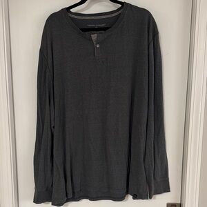 Threads 4 Thought Men’s Charcoal Long Sleeve Henley Shirt Size 3XL